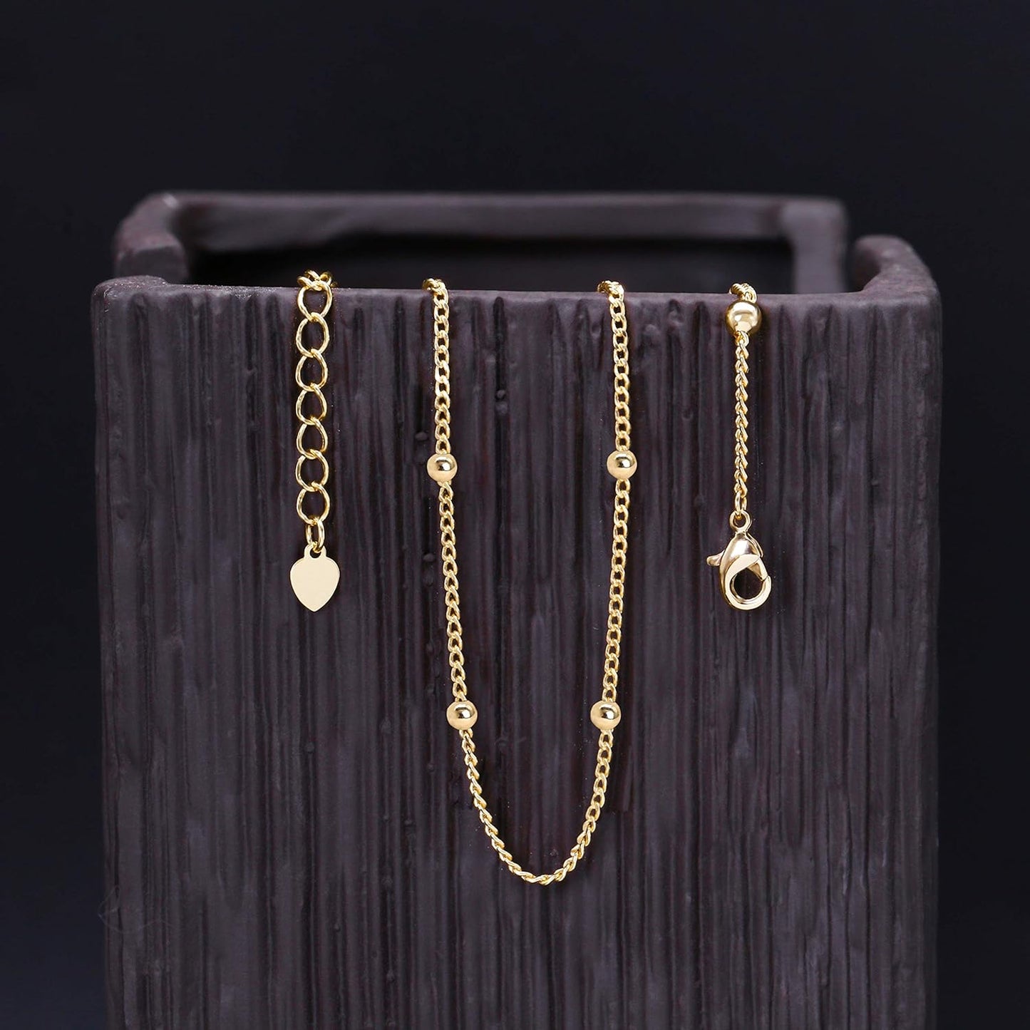 18K Gold Paperclip Chain Choker Satellite Chain Biwa Pearl Pendant Necklace Dainty Jewelry for Women