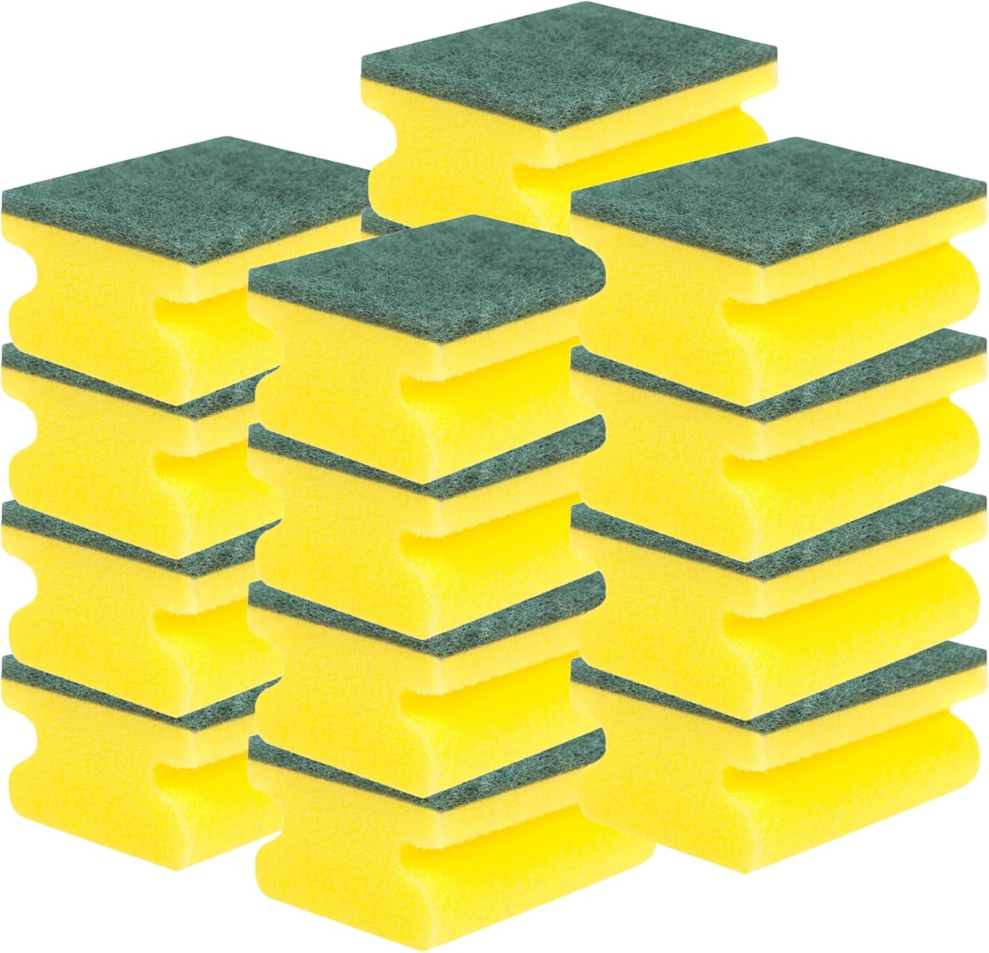 24x Non-Scratch Scrub Sponges 🧽 Dual-Sided Cleaning Pads for Kitchen & Home