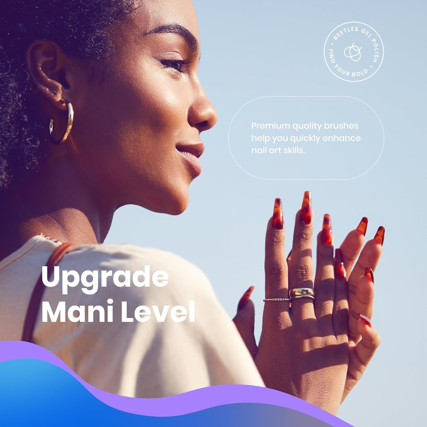 Nail Art Brushes, 6 Pcs Fingernail Art Design Pens, Wood Alloy Handle, Dotting Pen Clean up Liner French Nail Brush Set, DIY Manicure Tools Gift for Women