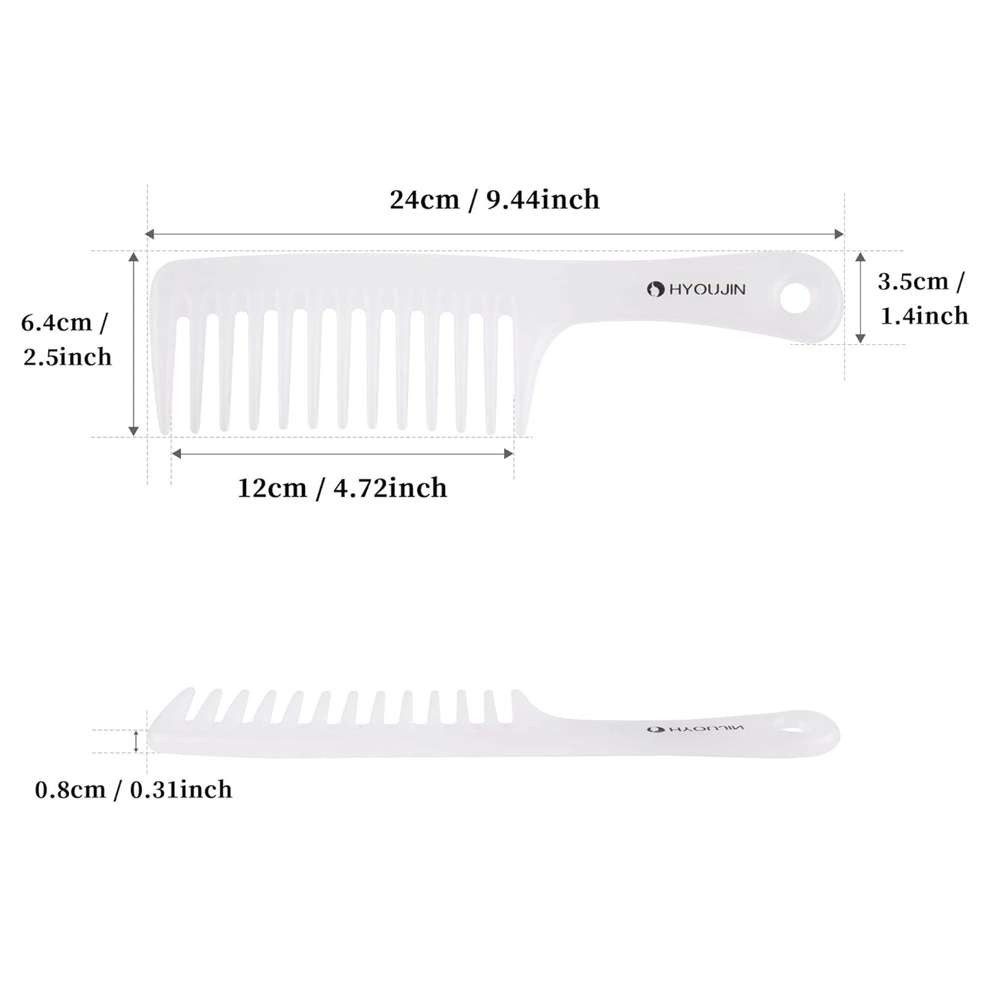 Wide Tooth Comb Detangling Hair Brush Paddle Hair Comb Care Handgrip Comb-Best Styling Comb for Long Wet or Curly Reduce Hair Loss and Dandruff & Headache-Minimal Breakages