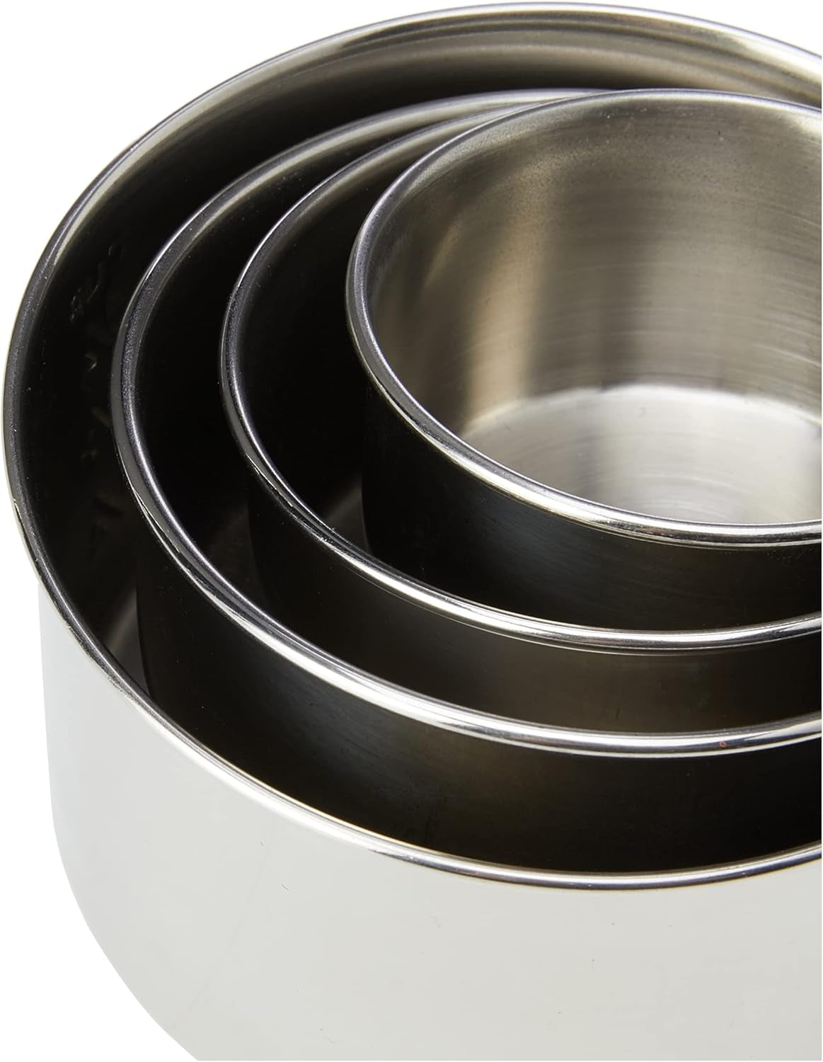 Dexam Faringdon Set of 4 Stainless Steel Measuring Cups – 60ml, 80ml, 125ml, 250ml | Durable, Precision Kitchen Tools with Metal Ring