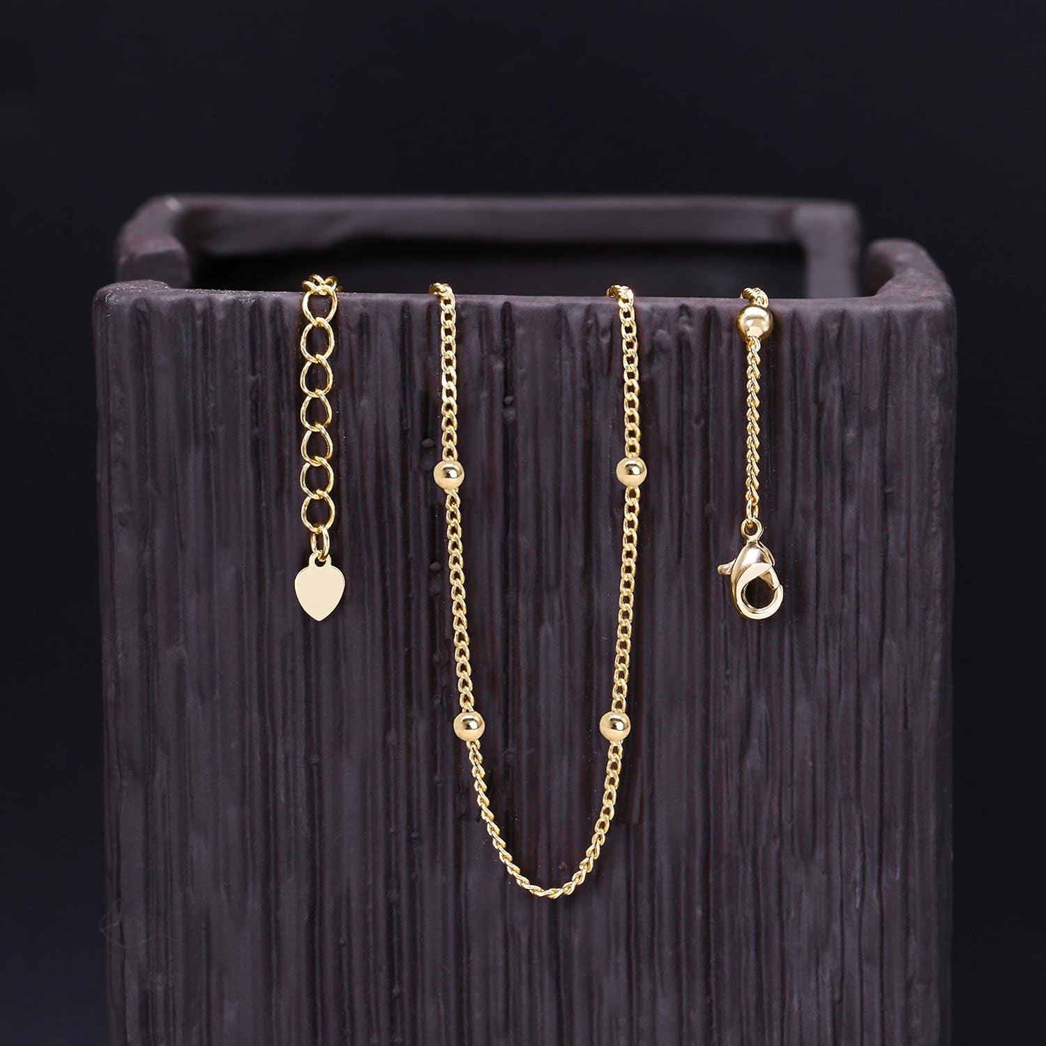 18K Gold Paperclip Chain Choker Satellite Chain Biwa Pearl Pendant Necklace Dainty Jewelry for Women
