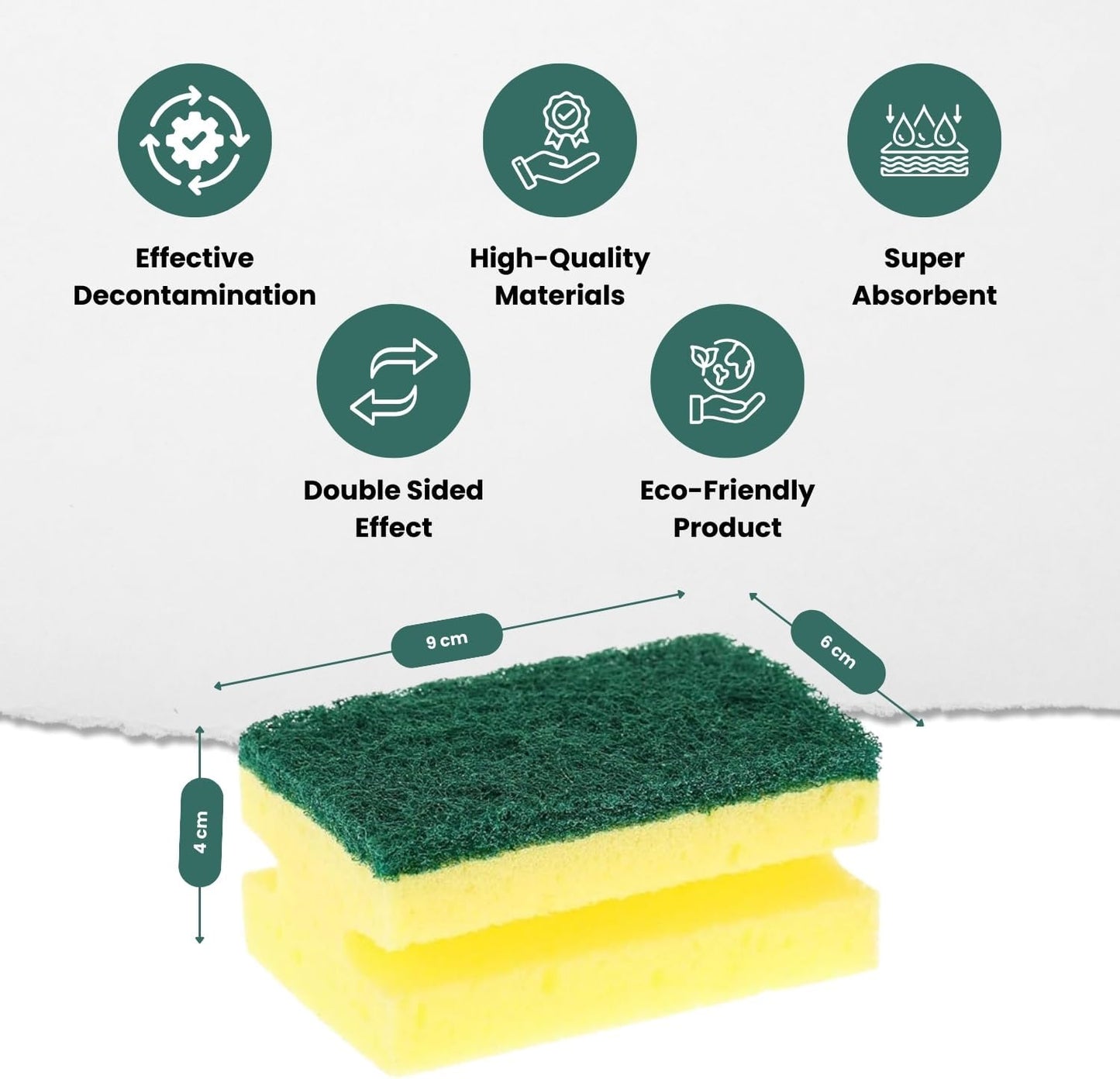 24x Non-Scratch Scrub Sponges 🧽 Dual-Sided Cleaning Pads for Kitchen & Home