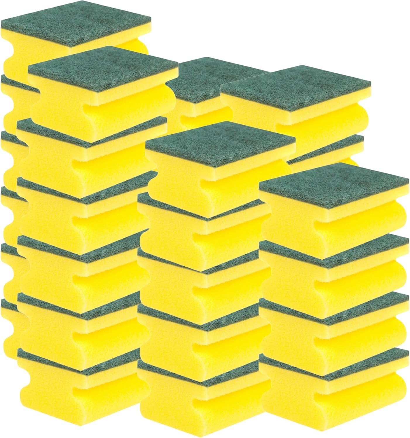 24x Non-Scratch Scrub Sponges 🧽 Dual-Sided Cleaning Pads for Kitchen & Home