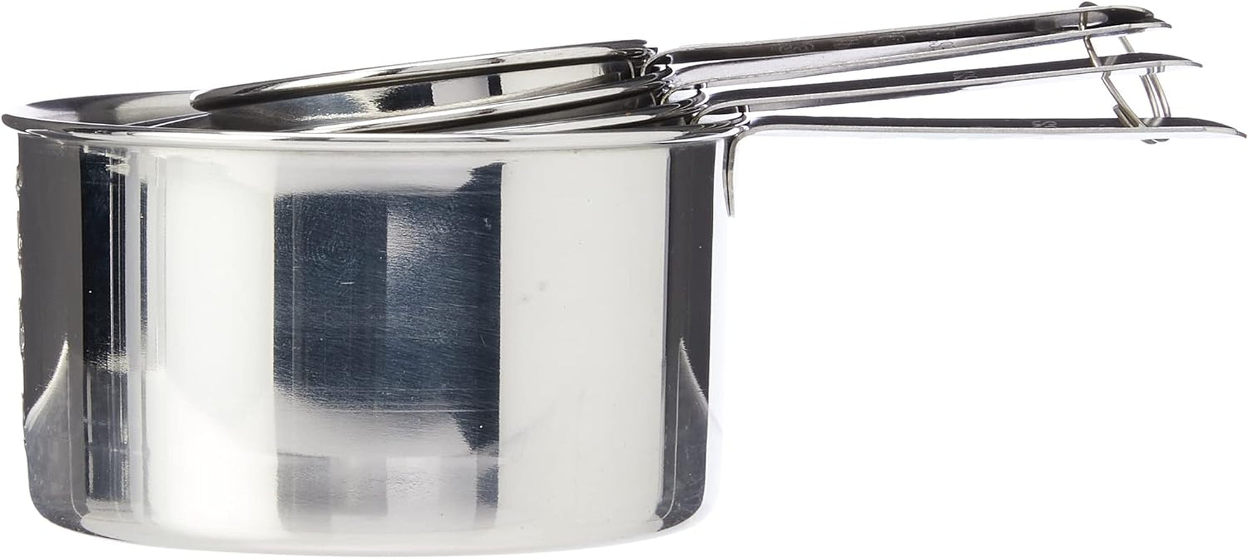 Dexam Faringdon Set of 4 Stainless Steel Measuring Cups – 60ml, 80ml, 125ml, 250ml | Durable, Precision Kitchen Tools with Metal Ring